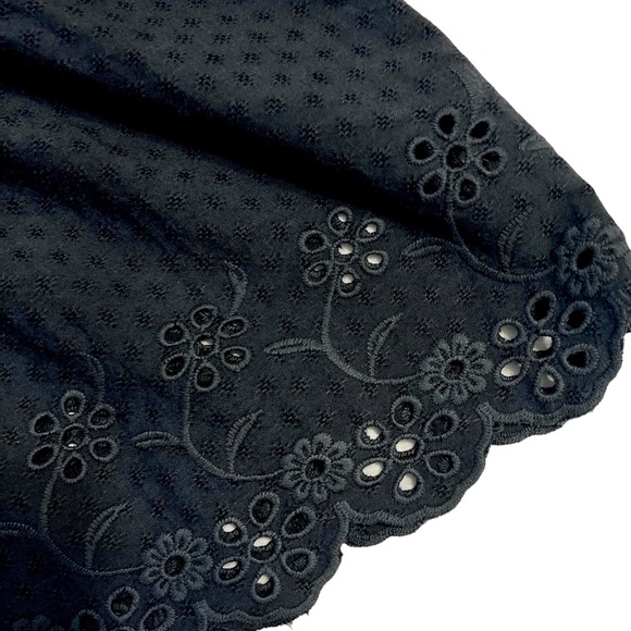 XL Eyelet Ruffle Long-sleeve Dress Dark Gray/Black Dark Cottagecore - Ravencore - Picture 7 of 11